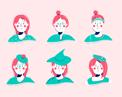 Face art design face flat girl illustration illustrator logo vector web