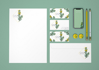 Gaia natural make up brand design brand identity branding branding design buisness card design graphic graphic design logo logo design