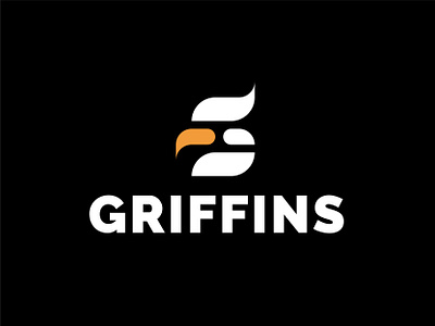 Griffins Logo beak bird black branding concept epjm geometric logo griffin head indonesia inspiration letter s logo logo design orange shape simple surabaya white