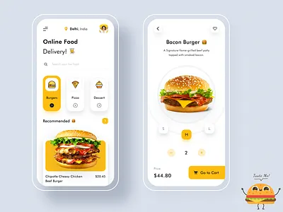 Foodie - Online Food Delivery App add to cart app burger cart dashboad delivery app drinks ecommerce event food illustration login managment product design recipe shopping splash web webdesign website