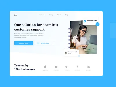 Saas Landing page android app b2b branding dailyui design dribbble identity illustration ios landing page design mobiledesign saas design typography ui uidesign uidesignpatterns ux uxui