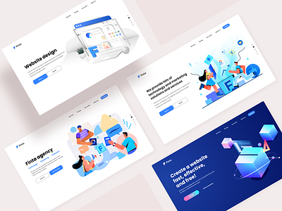 Finta - Agency website affinitydesigner character color flat illustration landing page pit pit studio pitstudio ui vector web design website website design