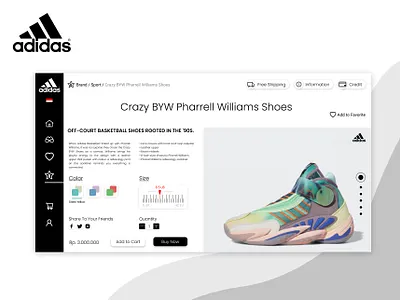 Adidas Redesign Concept design illustration logo minimalist mobile mobile app ui uiux web web design website