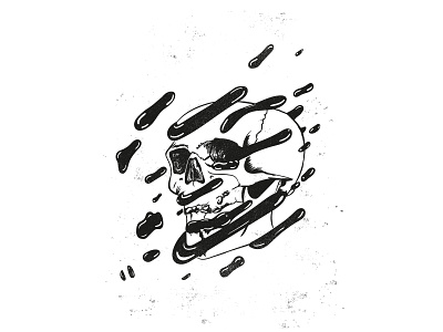 SKULL DROPS carving design drop illustration ink linocut print design printing printing press wacom wood woodcut