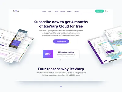 Cloud subscription - landing page calendar clean cloud collaboration creative email icon icons interface landing landing page layout screenshot server subscription ui ux web web design website