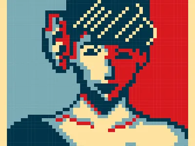 Portrait Girl Obama Hope Style girl character illustration illustration art illustrations pixel pixel art pixelart pixels portfolio portrait