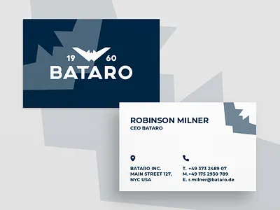Business Card Bataro business card business card design business cards businesscard creative creativity design designer graphic design minimal modern typography