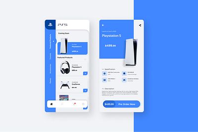 Playstation 5 Pre Order android app games gamestore mobile playstation playstation5 pre order redesign store ui ux