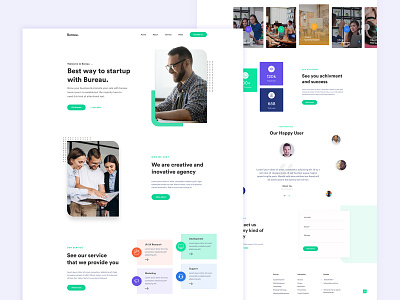 Bureau - Startup Landing Page agency app design app landing business clean creative design marketing minimal ui