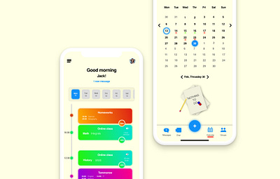 Online school organisator calendar clean design designer dribbble illustration school todo ui