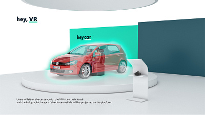 heycar booth design AR/VR Holographic imagery concept 3d 3d art art automobile automotive booth design holographic vr