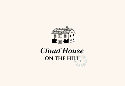 Cloud House on the Hill Logo book club logo brand logo branding graphic design hand drawn style illustration logo logo design minimal logo vector vintage style