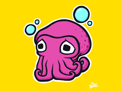 Cuttlefish animal art cartoon color cuttlefish drawing illustration procreate