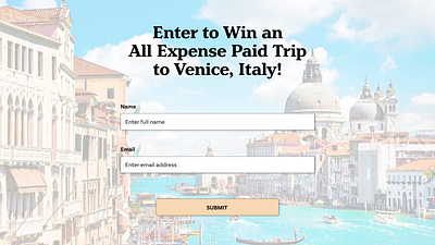 Daily UI Challenge #001 - Venice Giveaway Signup Page dailyui design ux web