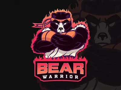 Bear Warrior E-Sport Logo bear branding e sports fighter gaming illustraion logo sport warrior