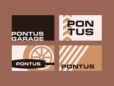 Pontus Business Cards branding business card design garage icon illustration logo vector