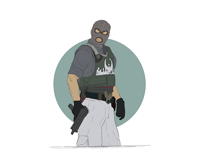 phoenix - enforcer csgo illustration shattered web agent sketch