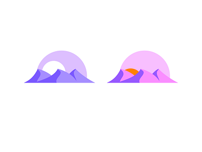 Desert Night and Sunrise affinity art desert design illustration minimal moon moonlight night sun sunrise