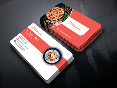 Business card Design brand identity brand identity design branding business card card colorful print print design professional business card red restaurant business card