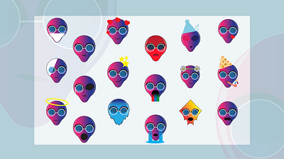 Aliex Emoji alien character design emoji illustration vector