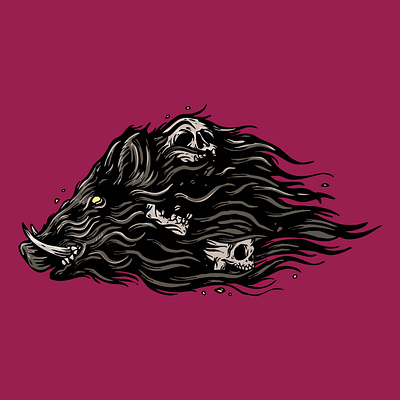 Boar wild T-shirt Design animal apparel board brand branding clothing graphic design horn illustration illustrator logo mark pig skull tatto tee traditional tattoo tshirt vector wild