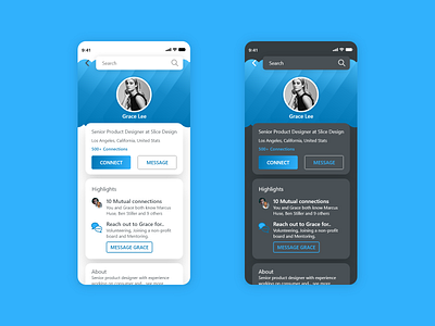 Daily UI Challenge 006 - User profile screen - Linkedin adobexd branding daily ui dailyui dailyui 006 linked in linkedin profile profile design profile page ui ux vector