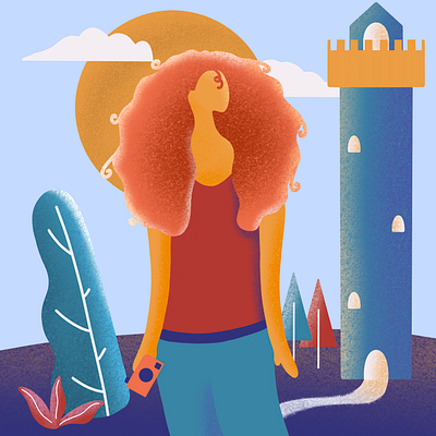 Tourist girl design flat illustration