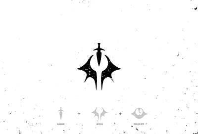 Demon Hunter (Continued.) assassin black brand branding dagger demon demon slayer demonic design dragon flame identity illustration logo vector white