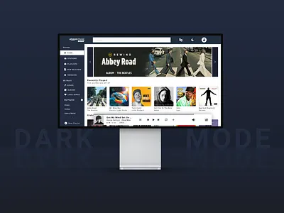 Amazon Music | Desktop Redesign (Dark Mode) amazon amazon music beatles design illustration interface minimal music redesign ui ui ux ui design ux web website
