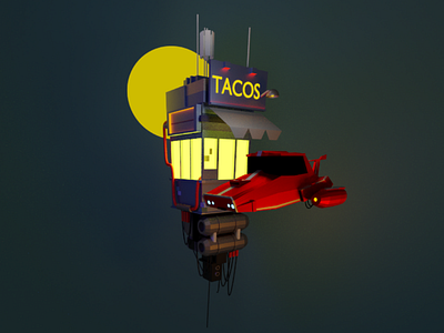 Hovercar. 3d art blender blender3d concept hover illustration lowpoly rendering romanklco tacos