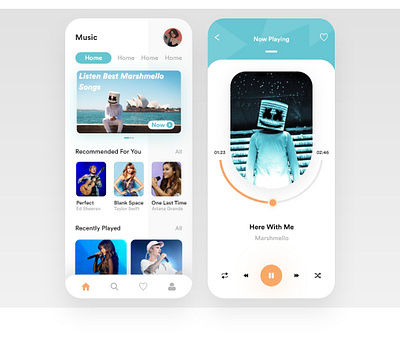 Music App adobexd app branding design minimal music mydesign ui uidesign userexperience userinterface ux