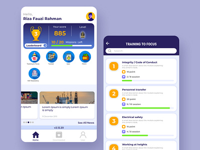 Online Learning Apps - Home Page assessment design learning app learning platform mobile app mobile design mobile ui ui uiux ux