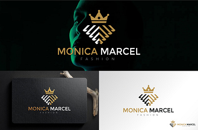 Monica Marcel brand branding design flat logo logo design logo logo design minimal