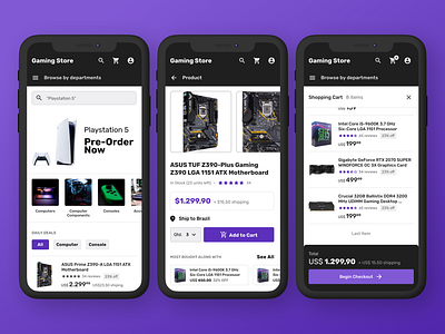 Gaming e-Commerce - WIP app checkout credit card design ecommerce figma game gaming mobile pc shopping store ui ux