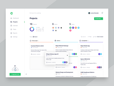 Project board app board cards clean crm dashboard design kanban managment minimal product progress projecct stats trending ui ux