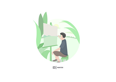 Illustration 08 branding design flat flat design green illustration jungle logo paint painter wonderful