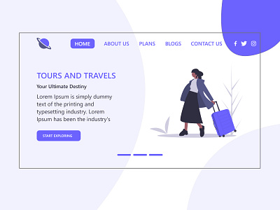 Tours And Travels landing page landing page design landing page ui ui design website website concept website design website ui design