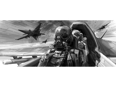 Pilot 2d aircraft flight military pilot sketch