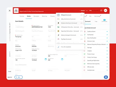 Partshub Product Detail app automotive design product design software startup ui ux web website