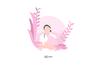 Illustration 09 branding design flat flat design hospital illustration logo nurse pink wonderful