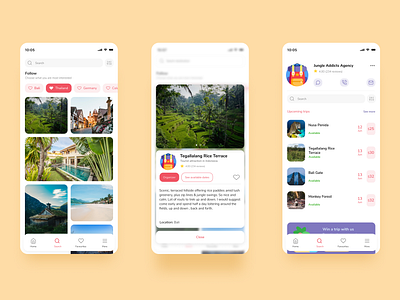 Travel Agencies app application calendar design destination exotic interaction design jungle minimal mobile app design plan travel travel app travel app design ui ux