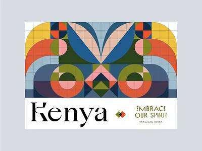 Kenya - Magical Kenya ads africa geometric minimalist native pattern poster print simple swiss design swiss poster tourism tribe