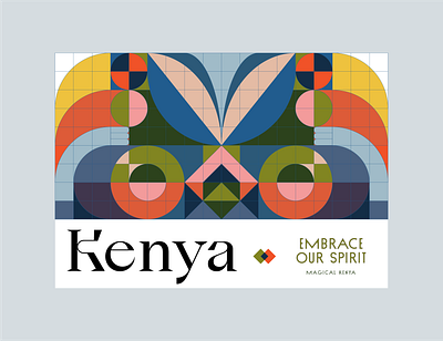 Kenya - Magical Kenya ads africa geometric minimalist native pattern poster print simple swiss design swiss poster tourism tribe