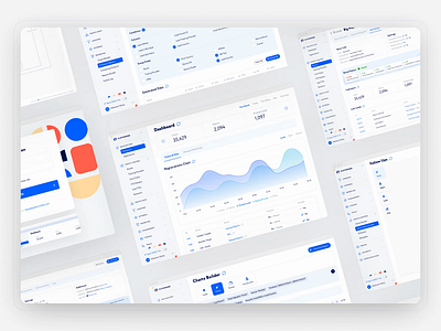 CRM & Website Screens Animation adaptive affiliate blue crm dashboard finance free logo marketing udix ui ui kit ui8 ux web white