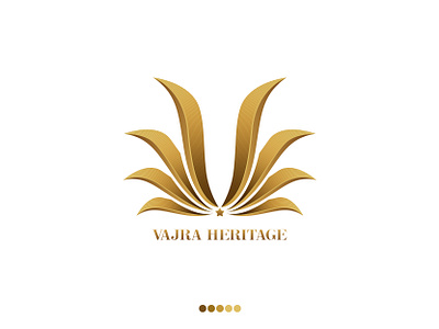 Vajra Heritage Logo Design flower gold gold leaf gold logo gold strokes golden hotel indian inspiration leaf logo logo design lotus strokes