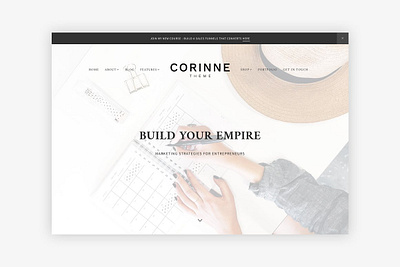 Corinne - A Theme for entrepreneurs blog design ecommerce shop template theme webdesign website website design wordpress