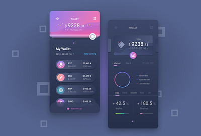 Wallet app design DARK theme ( UI Design) android app app app design app designer application mobile app design mobile ui ui desgin ui designer wonderful ui