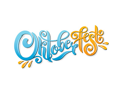 Oktoberfest handwritten lettering header. beer fest beer festival blue branding calligraphy hand drawn handlettering illustration isolated lettering lettering logo logo oktoberfest text vector