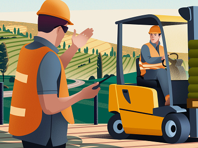 Workers business characters illustration magazine