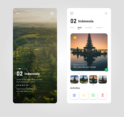 Travelling Application design minimal simple travel travel app xd design